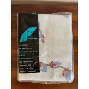 Fieldcrest Percale Perfection Vintage Two Standard Pillow Cases New Floral
